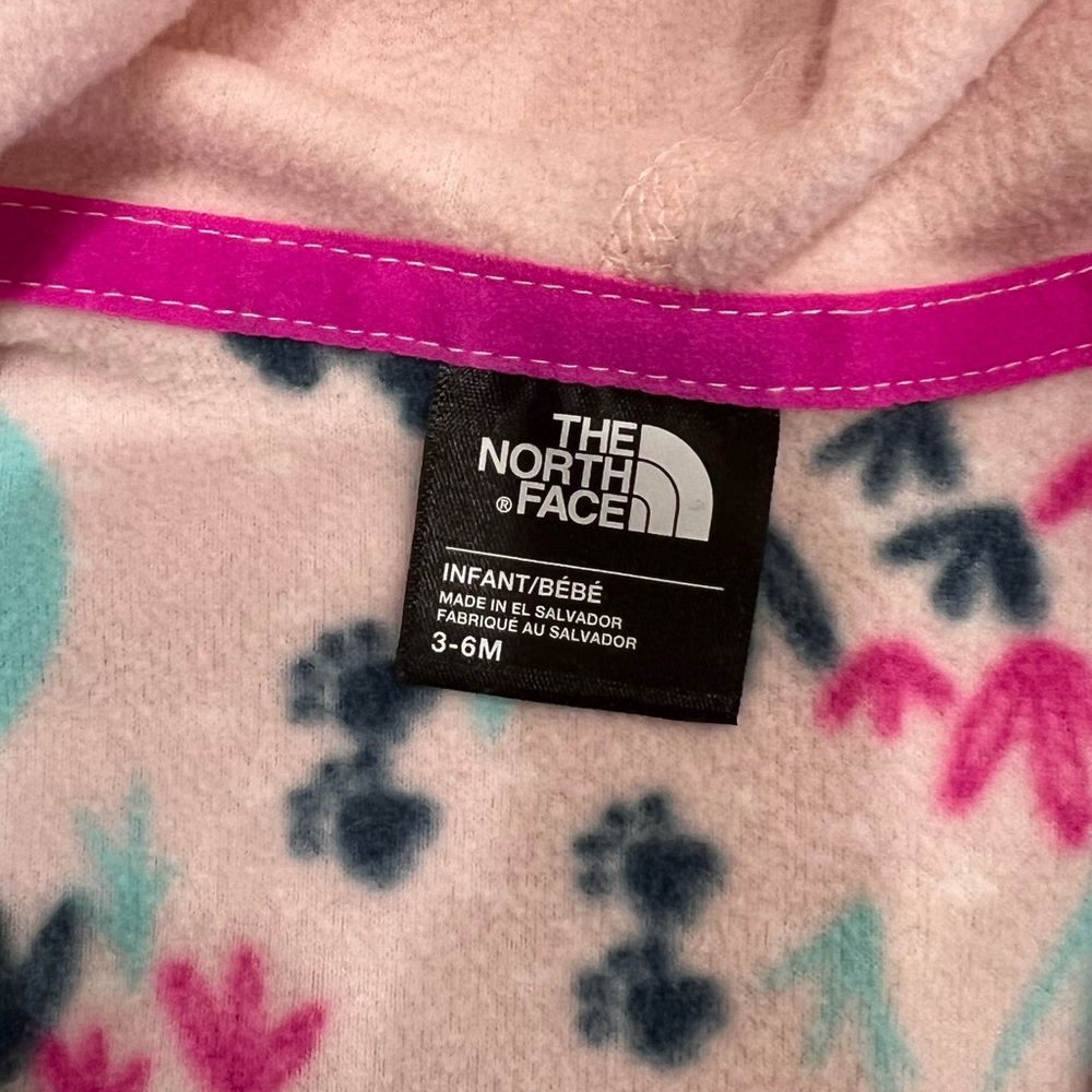 The North Face light pink printed fleece zipper jacket, infant girls 3-6month - Picture 5 of 5